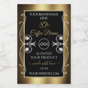 Luxurious Black and Gold Product Label Jewels Logo