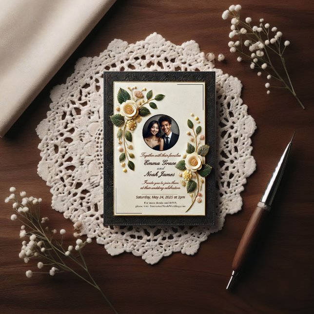 Luxurious Black and Gold Wedding Invitation (Creator Uploaded)