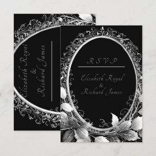 Luxurious black and gold wedding theme enclosure card