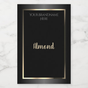 Luxurious Black and White Product Label Gold Frame