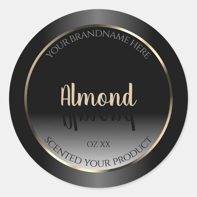 Luxurious Black and White Product Label Gold Frame (Front)