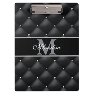 luxurious black design monogramed personalised   clipboard