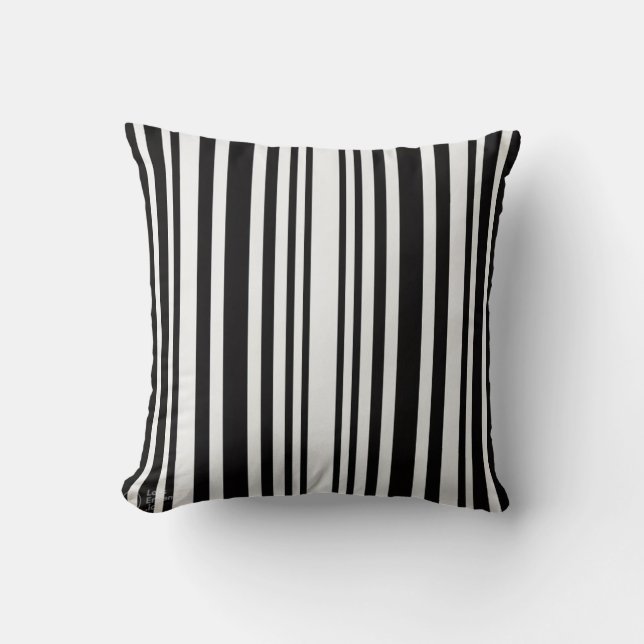 Luxurious Black En White Throw Pillow Cushion (Front)