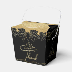 Luxurious black gift box with thanks