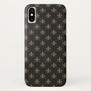 Luxurious Black Gold Fleur De Lis Pattern Case-Mate iPhone Case