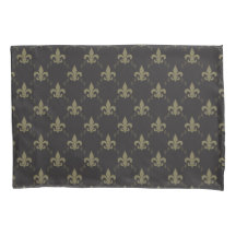 Luxurious Black Gold Fleur De Lis Pattern