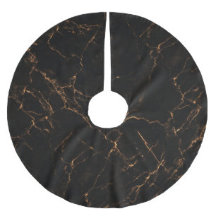 Luxurious Black Marble: Elegant Texture Brushed Polyester Tree Skirt
