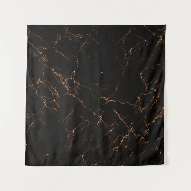 Luxurious Black Marble: Elegant Texture Tapestry (Front)