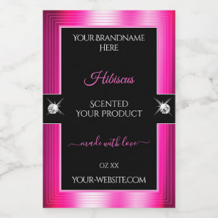 Luxurious Black Pink Shiny Brilliant Product Label