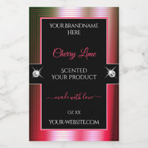 Luxurious Black Red Green Brilliants Product Label