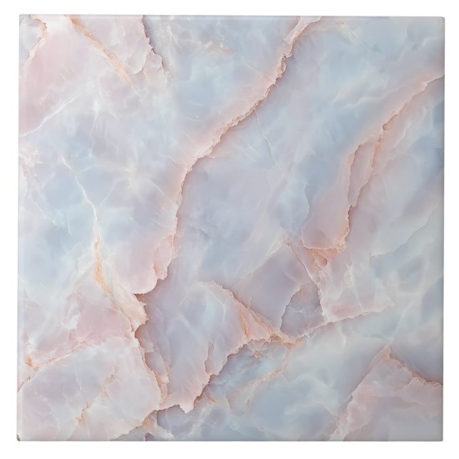 Luxurious Blue and Pink Gemstone Modern Elegant Ceramic Tile (Front)