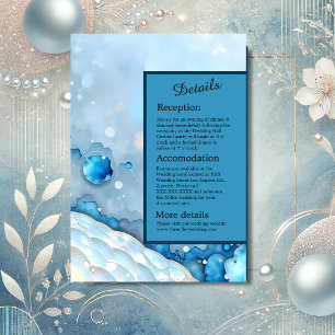 Luxurious Blue Watercolor Abstract Pearlescent Enclosure Card