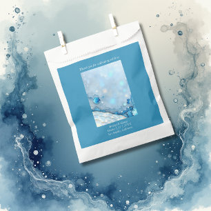 Luxurious Blue Watercolor Abstract Pearlescent Favour Bag