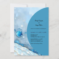 Luxurious Blue Watercolor Abstract Pearlescent