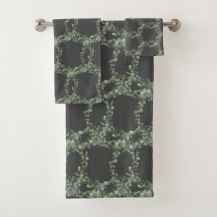 LUXURIOUS BOTANICAL GREY GREEN HAMPTON TOWEL SET