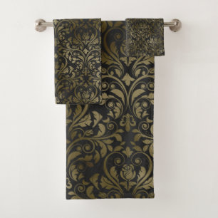 LUXURIOUS BRONZE PATTERNED TOWEL SET