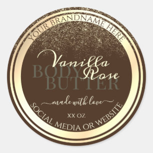 Luxurious Brown Product Packaging Label Gold Frame