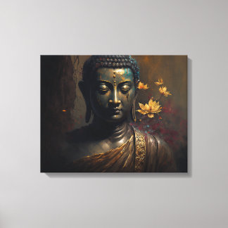 Luxurious Buddha Portrait Painting Canvas Print
