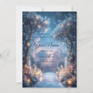 Luxurious Celestial Wedding Garden Crystal Wedding Invitation