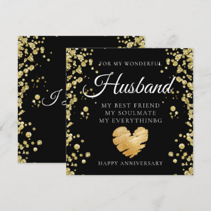 Luxurious Chic Husband Wedding Anniversary Card