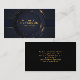 Luxurious Circle Gold Line Modern Futuristic Business Card