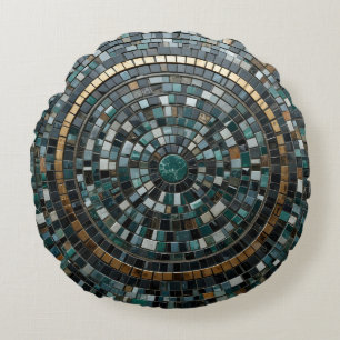 Luxurious Circular Mosaic Wall Macro Round Cushion