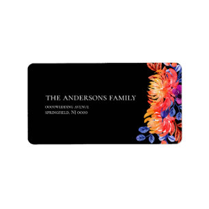 Luxurious Classy Elegant Watercolor Flowers Label
