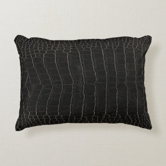 Luxurious crocodile leather: textile texture. decorative cushion