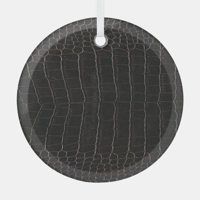 Luxurious crocodile leather: textile texture. glass tree decoration (Front)