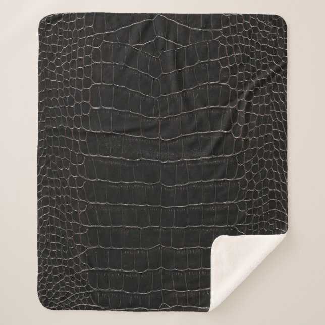 Luxurious crocodile leather: textile texture. sherpa blanket (Front)