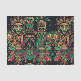 Luxurious Cyan "Ancestral Paradigm" Pattern Tissue Paper