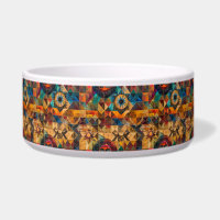 Luxurious Cyan "Inherited Artistry" Comfy Pet Bowl