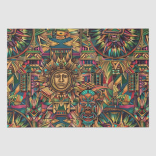 Luxurious Cyan "Vibrant Historical Emblem" Gift Ti Tissue Paper