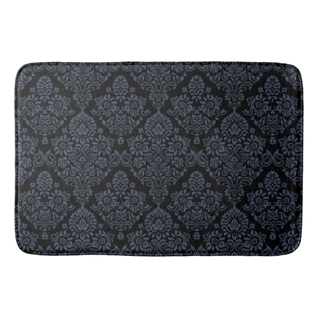 Luxurious damask pattern bath mat (Front)