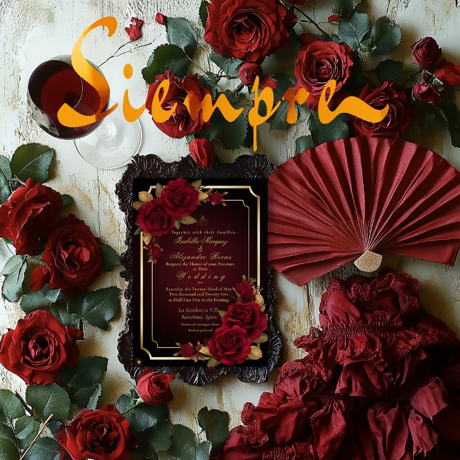 Luxurious Dark Burgundy Moody Rose Wedding  Invitation (https://www.zazzle.com/z/s6nmc7ar?rf=238509546883191114
Elegant Burgundy Rose and Gold Invitation)