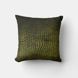 Luxurious dark crocodile skin texture. cushion