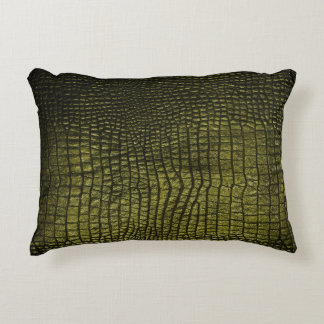Luxurious dark crocodile skin texture. decorative cushion