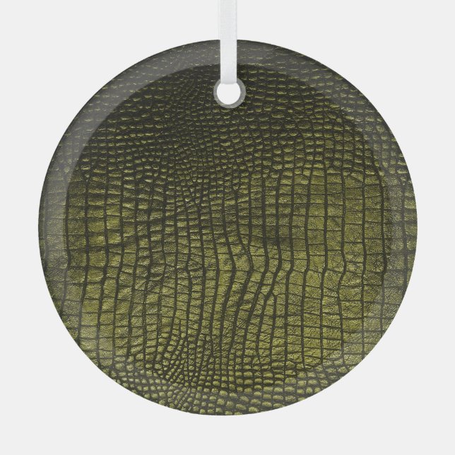Luxurious dark crocodile skin texture. glass tree decoration (Front)