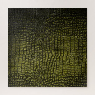 Luxurious dark crocodile skin texture. jigsaw puzzle