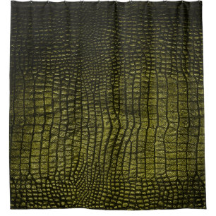 Luxurious dark crocodile skin texture. shower curtain