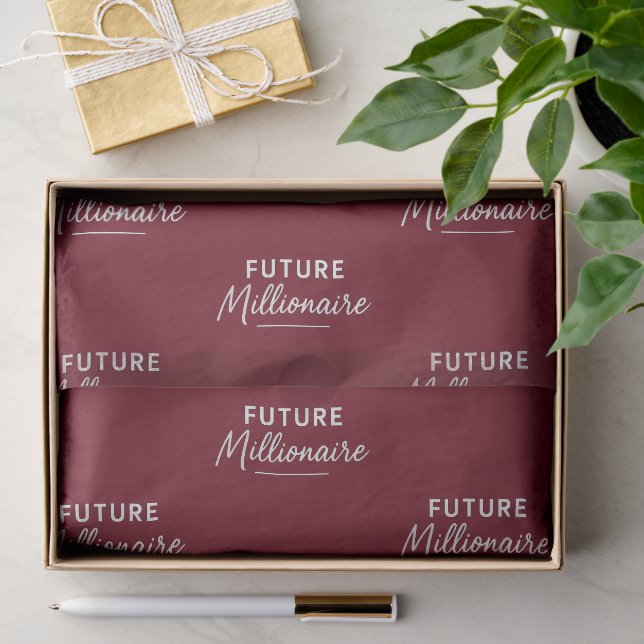 Luxurious Deep Burgundy Mindset Typography Luxury Tissue Paper (Gift)