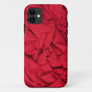 Luxurious Deep Crimson Crumpled Textile Background iPhone 11 Case