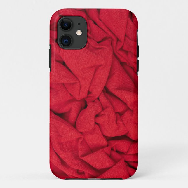 Luxurious Deep Crimson Crumpled Textile Background Case-Mate iPhone Case (Back)