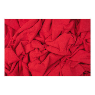 Luxurious Deep Crimson Crumpled Textile Background Photo Print