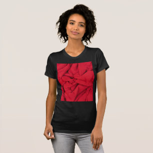 Luxurious Deep Crimson Crumpled Textile Background T-Shirt
