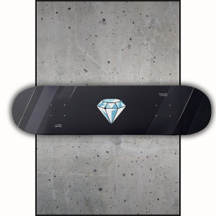 Luxurious diamond on elegant black skateboard