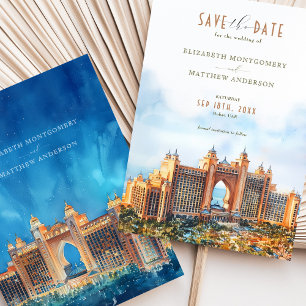 Luxurious Dubai Atlantis The Palm Save the Date Invitation