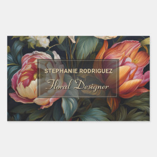 Luxurious Dutch Floral Painting Floral Design Rectangular Sticker