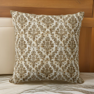 Luxurious Elegant Ivory Damask Cushion