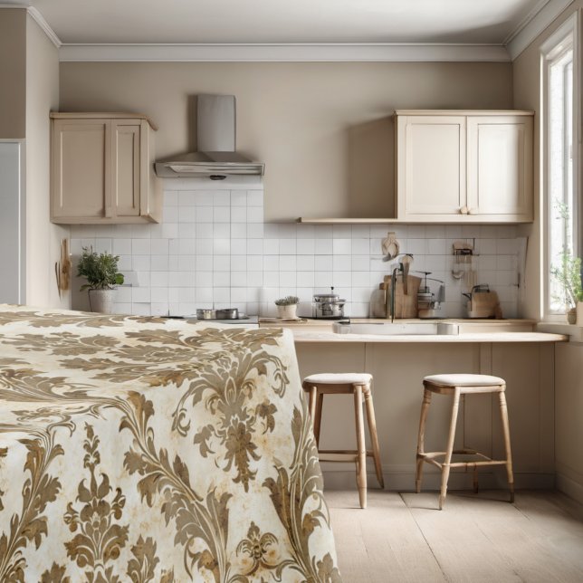 Luxurious Elegant Ivory Damask Tablecloth (Creator Uploaded)